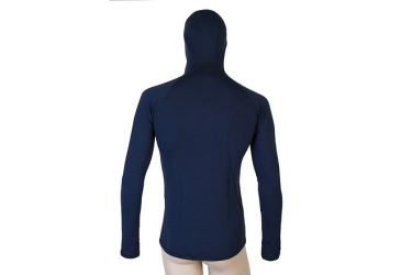 SENSOR MERINO DF men's shirt long.sleeve with hood deep blue Size: