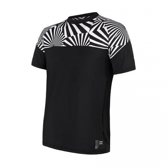 SENSOR COOLMAX IMPRESS men's shirt kr.sleeve black/geometers Size: