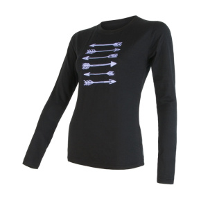 SENSOR MERINO ACTIVE PT ARROWS women's T-shirt long.sleeve black Size: