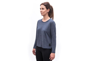 SENSOR MERINO LITE women's long-sleeve shirtsleeve mottled blue size