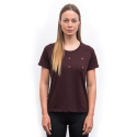 SENSOR MERINO BLEND TYPO women's T-shirt kr.sleeve port red Size: