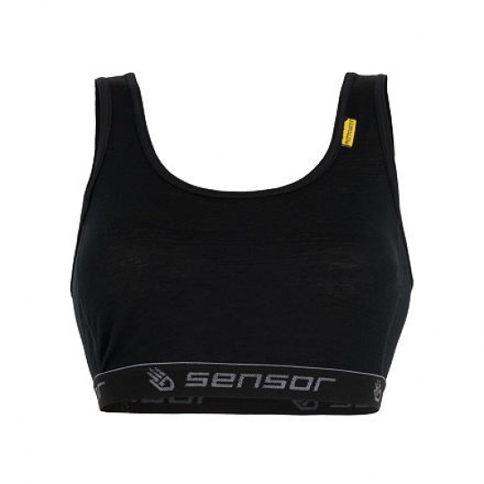 SENSOR MERINO ACTIVE women's bra black Size: