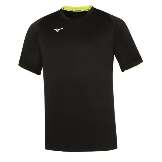 MIZUNO Core Short Sleeve Tee/Black/Yellow Fluo
