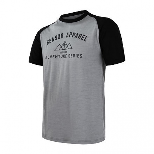 SENSOR MERINO ACTIVE PT ADVENTURE men's T-shirt kr.sleeve grey/black Size: