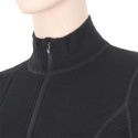 SENSOR MERINO DF women's shirt long.sleeve zipper black Size: