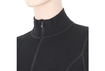 SENSOR MERINO DF women's shirt long.sleeve zipper black Size: