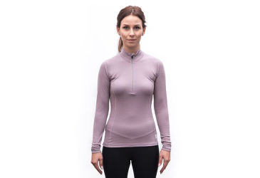 SENSOR MERINO DF women's long-sleeve shirtsleeve zipper mystic violet size