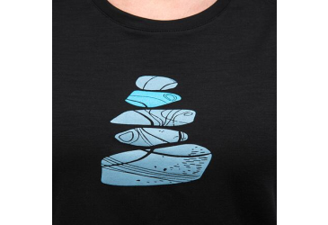 SENSOR MERINO BLEND STONE women's T-shirt kr.sleeve black Size: