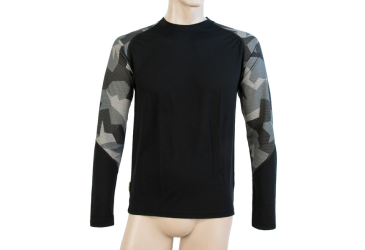 SENSOR MERINO IMPRESS men's shirt long.sleeve black/camo Size: