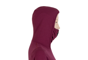 SENSOR MERINO DF women's shirt long.lilla hooded sleeve Size: