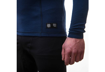 SENSOR MERINO DF men's shirt long.sleeve zipper deep blue Size: