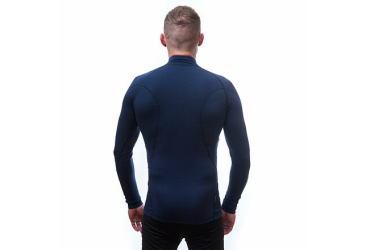 SENSOR MERINO DF men's shirt long.sleeve zipper deep blue Size: