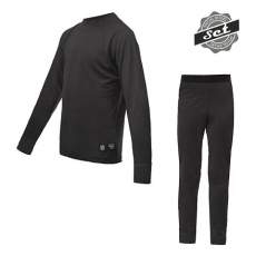 SENSOR MERINO ACTIVE SET junior shirt long.sleeve + underpants black Size: