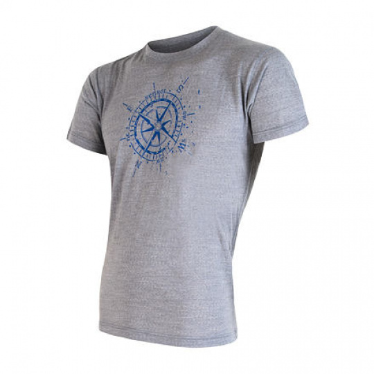 SENSOR MERINO ACTIVE PT COMPASS men's shirt kr.sleeve grey Size: