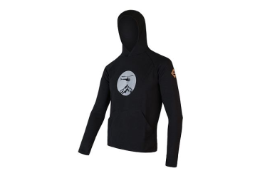 SENSOR MERINO UPPER HELI men's hoodie kangaroo black Size: