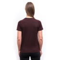 SENSOR MERINO BLEND TYPO women's T-shirt kr.sleeve port red Size: