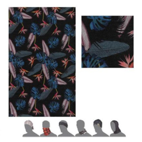 SENSOR TUBE MERINO IMPRESS multifunctional scarf black/floral