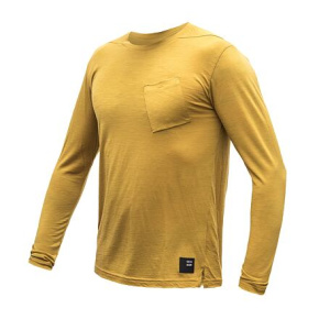 SENSOR MERINO AIR traveller men's long sleeve shirt.sleeve mustard size
