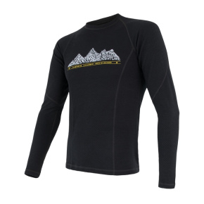 SENSOR MERINO DF ADVENTURE men's shirt long.sleeve black Size: