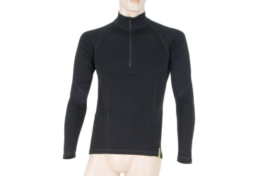 SENSOR MERINO DF men's shirt long.sleeve zipper black Size: