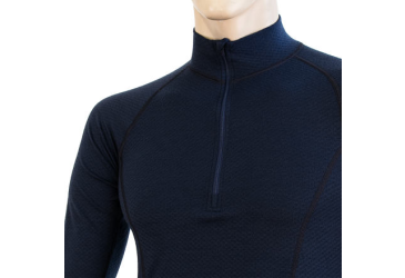 SENSOR MERINO DF men's shirt long.sleeve zipper deep blue Size: