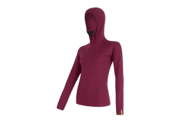 SENSOR MERINO DF women's shirt long.lilla hooded sleeve Size: