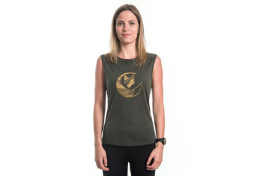 SENSOR MERINO AIR FOX women's sleeveless shirt olive green Size: