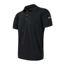 SENSOR MERINO ACTIVE POLO men's shirt kr.sleeve black Size:
