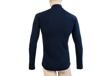 SENSOR MERINO DF men's shirt long.sleeve zipper deep blue Size: